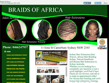 Tablet Screenshot of braidsofafrica.com.au